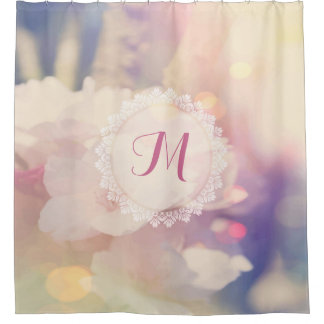 Bokeh Pink Yellow Fine Floral Background Shower Curtain