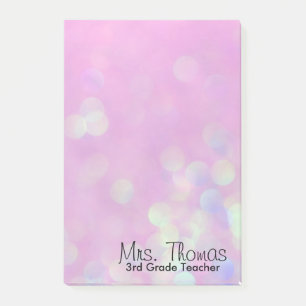 Bokeh Post It Notes 4x6 (Pink)