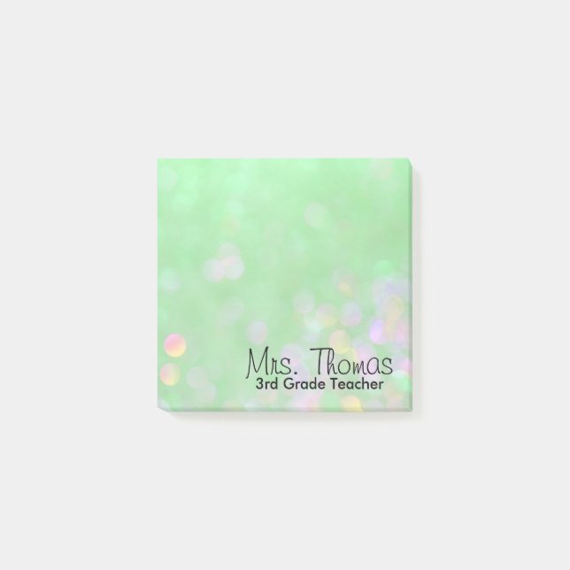 Bokeh Post It Notes (Green) (Front)