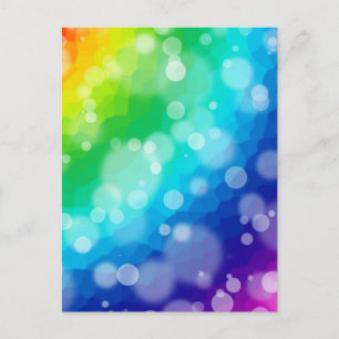 Bokeh Rainbow Pattern Postcard