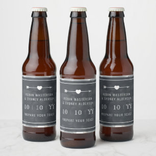 Bokeh   Save The Date   Beer Label   Silver