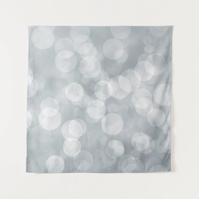 Bokeh silver grey overlay tapestry (Front)