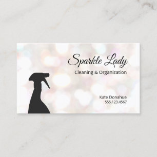 Bokeh Spray Bottle House Cleaning Logo Business Card