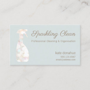Bokeh Spray Bottle House Cleaning Logo Business Card