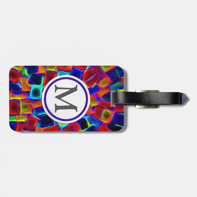 Bokeh Squares Luggage Tag (Back Horizontal)