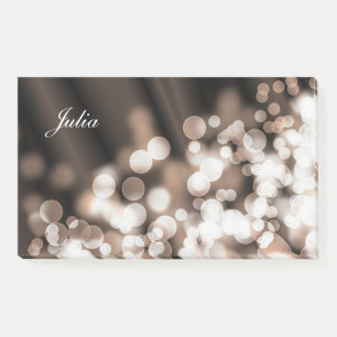 Bokeh style gradient texture.text post-it notes