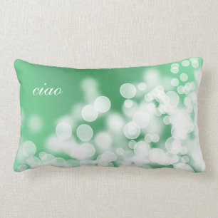 bokeh style texture. text. lumbar cushion