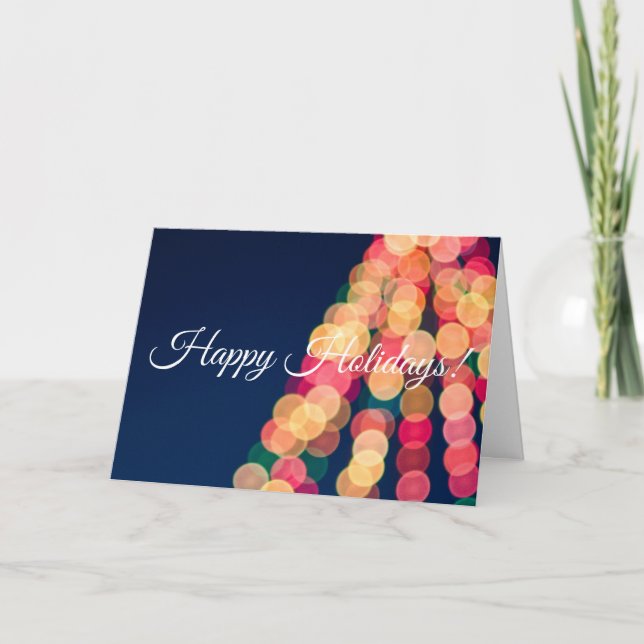 Bokeh Tree Lights, Christmas Card (Front)