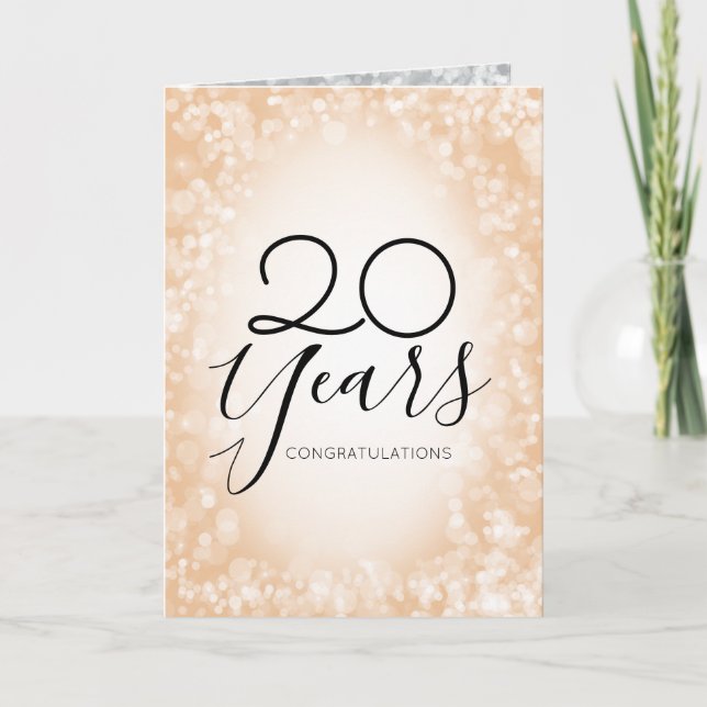 Bokeh universal employee anniversary card (Front)