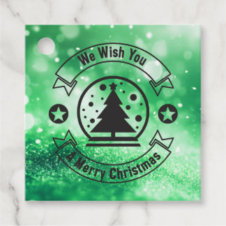 Bokeh We Wish You a Merry Christmas Favour Tags