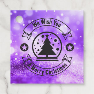 Bokeh We Wish You a Merry Christmas Favour Tags