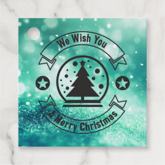 Bokeh We Wish You a Merry Christmas Favour Tags