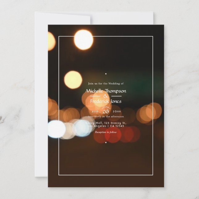 Bokeh Wedding Invitation (Front)