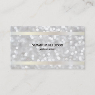 Bokeh White Gold Banding Business Card