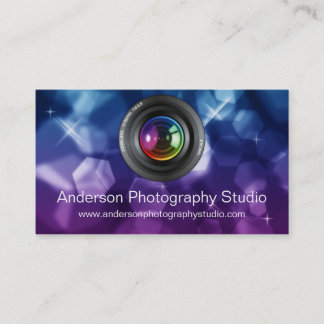 Bokeh & Zoom Lens Photographer Business Card D1
