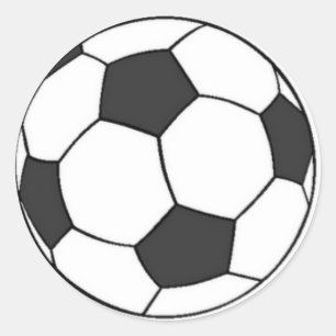 Bola preta e branca classic round sticker