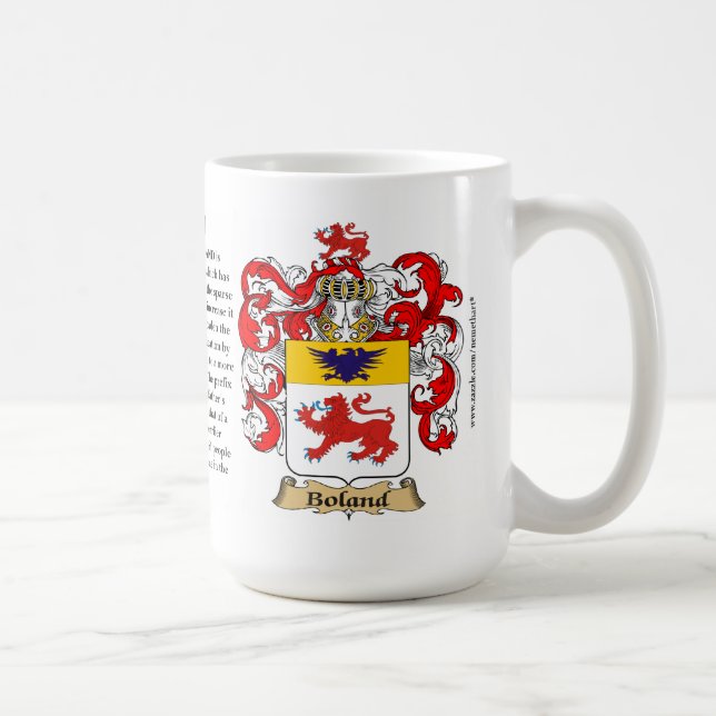 Boland, the Origin, the Meaning and the Crest Coffee Mug (Right)