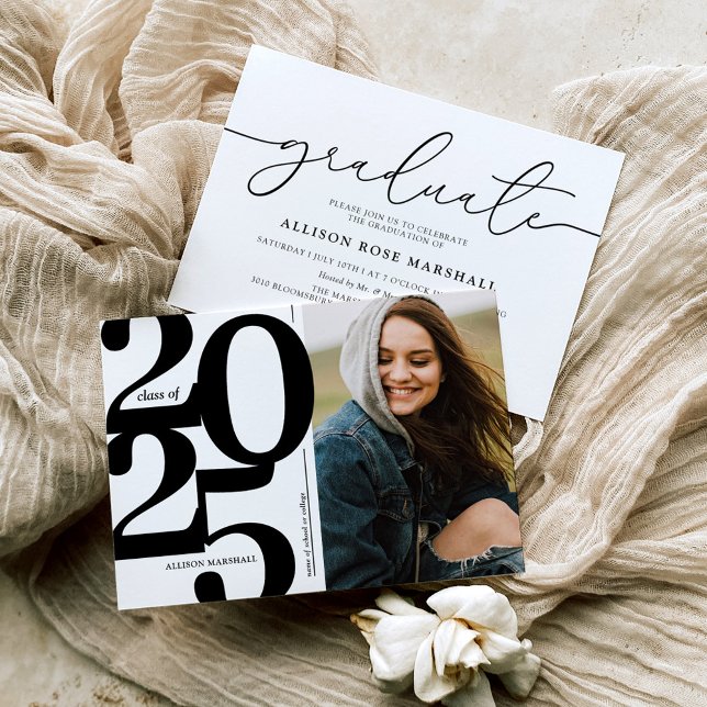 Bold 2025 Photo Graduation Party Invitation (Creator Uploaded)