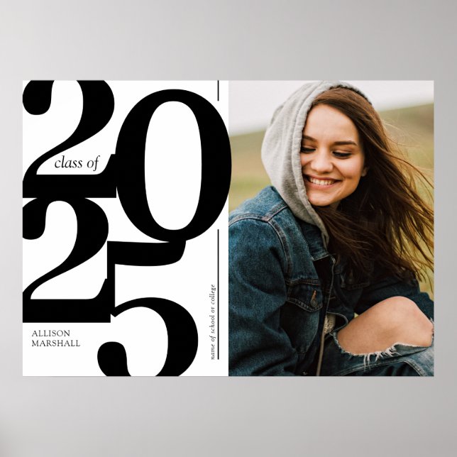 Bold 2025 Photo Graduation Party Poster (Front)