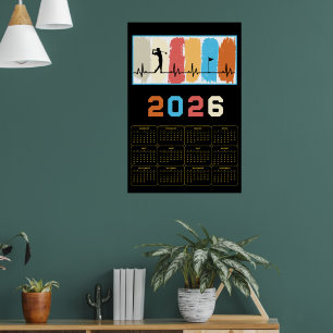 Bold 2026 Golf Calendar Poster