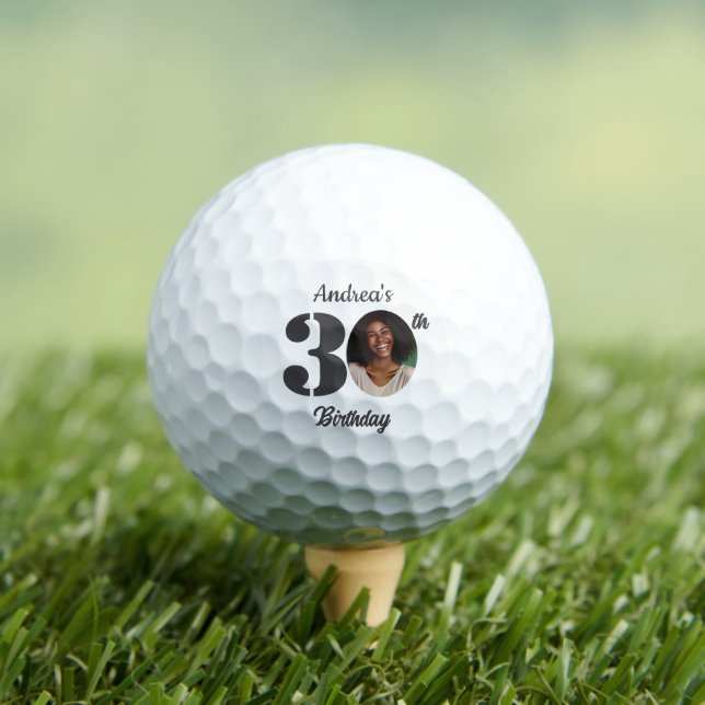 Bold 30th Birthday Party Photo  Golf Balls (Insitu Tee)