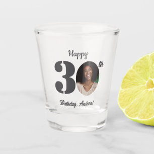 Bold 30th Birthday Photo Shot Glass