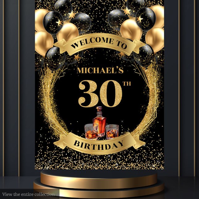 Bold 30th Man Birthday Whiskey Birthday Celebratio Tapestry (Bold 30th Man Birthday Whiskey Birthday Celebratio Tapestry)