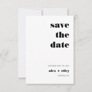 Bold 3.5" x 5" Flat Save The Date Card
