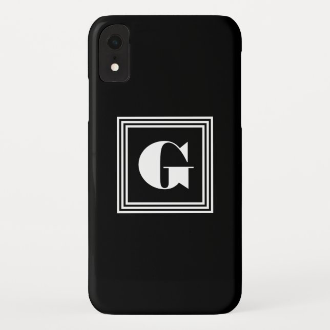 Bold 3 Frame Monogram | Black & White Case-Mate iPhone Case (Back)