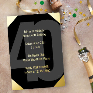 Bold 40th Birthday Luxe Black and Gold