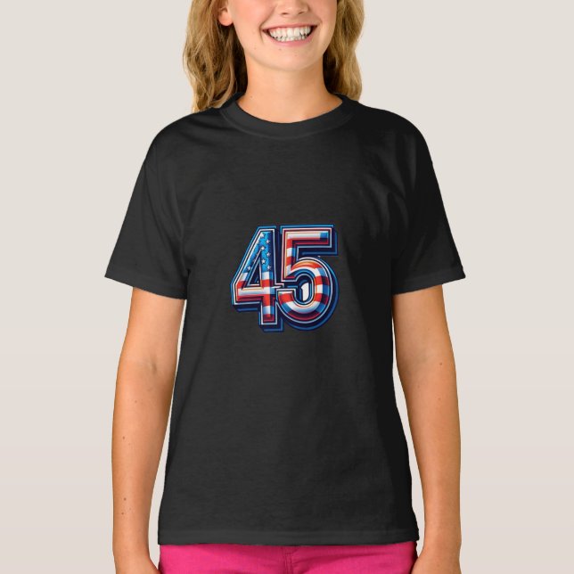 Bold 45th Birthday Mug – American Flag Balloon Sty T-Shirt (Front)