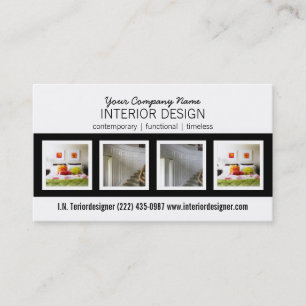 Bold 4 Photo Interior Designer Business Card