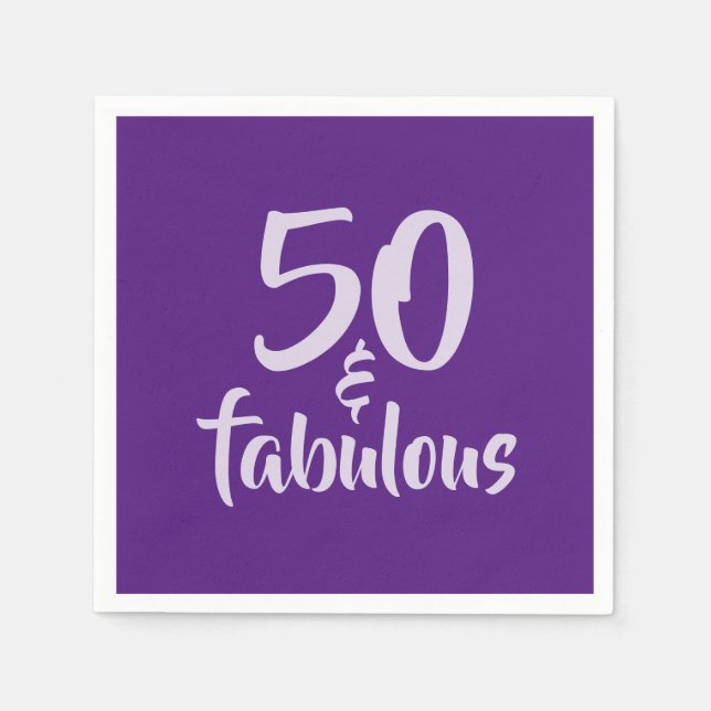 Bold 50 and Fabulous 50th Birthday Party Paper Napkin (Front)