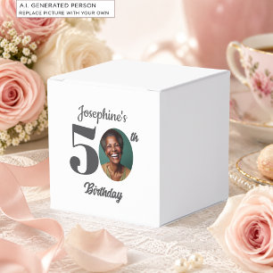 Bold 50th Birthday Party Photo Favour Box