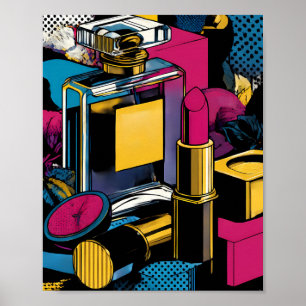 Bold 60s Style Pop Art: Gold Glamour Flat Color Poster