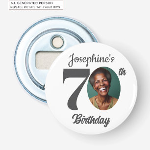 Bold 70th Birthday Party Photo Favour Bottle Opener