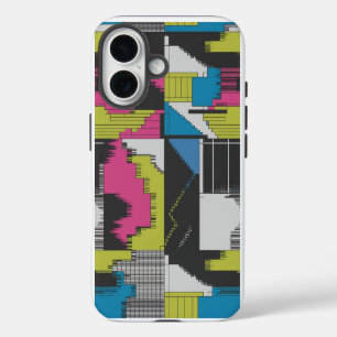 Bold 80s Abstract Geometric Pattern iPhone 16 Case