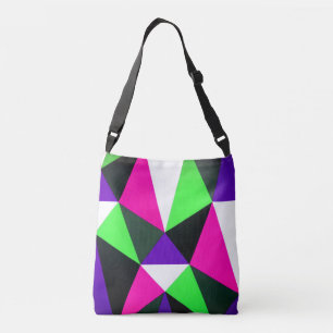 Bold 80s Colour Block Neon Green Pink Purple Crossbody Bag