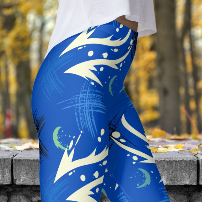 Bold Absolute Zero Dragon Slash Pattern Leggings (Dragon Slash on Absolute Zero Leggings)