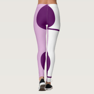 Bold Abstract Art Circle Purple Pink White Leggings