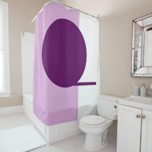 Bold Abstract Art Circle Purple Pink White Shower Curtain