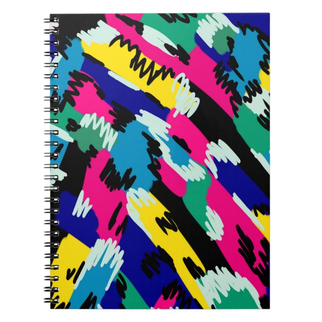 Bold Abstract Art in Primary Colours  Notebook (Front)