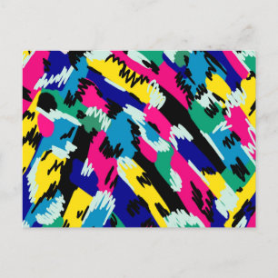 Bold Abstract Art in Primary Colours Postcard