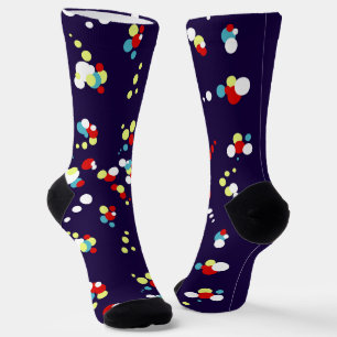 Bold Abstract Art Red Blue Yellow Circles Socks