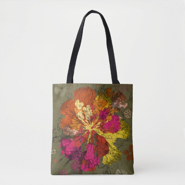 Bold Abstract Bloom Tote Bag (Front)