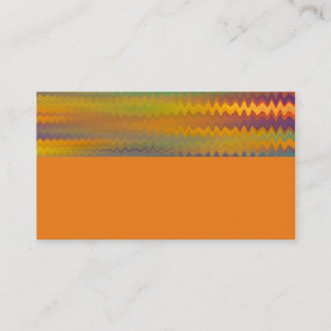 bold abstract business card template on orange (Front)