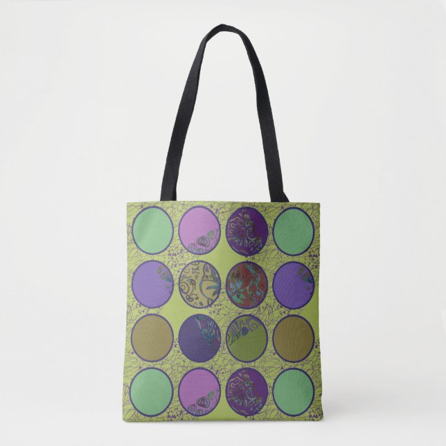 Bold Abstract Circle Pattern – Large Geometric Tote Bag (Front)