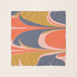 Bold Abstract Design in Autumn Colours Scarf<br><div class="desc">A cool,  hipster abstract graphic design of fall colours including mustard,  navy,  and pumpkin orange swirled into an oversized marbled pattern. Just click customise to add some text -- please contact me with any questions or requests.</div>