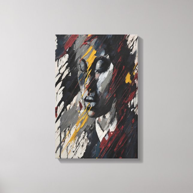 Bold Abstract Expressionist Portrait Modern Art Canvas Print (Front)