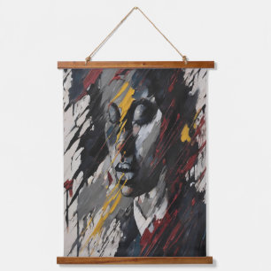 Bold Abstract Expressionist Portrait Modern Art Hanging Tapestry